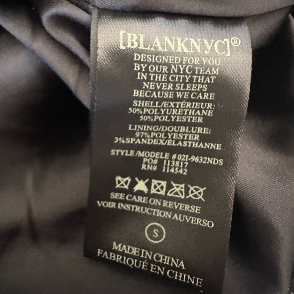 BLANK NYC Moto Jacket Vegan Leather Matte Black Onyx Women’s Size XS Small NEW - Picture 10 of 15